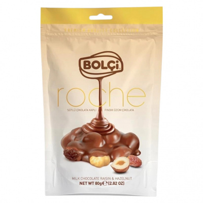 Роше Bolci из молочного шоколада с изюмом и фундуком,дойпак, 80 гр